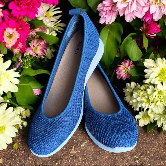 Preppy 🌸 Susina Wedge Slip-on Shoes Blue - Size 8B -Comfort Classic Summer Shoes - Picture 15 of 16